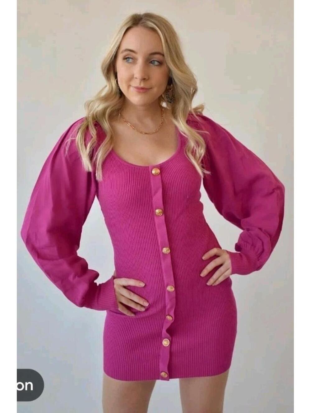 Flying Tomatoe Magenta Sweater Dress Med EUC